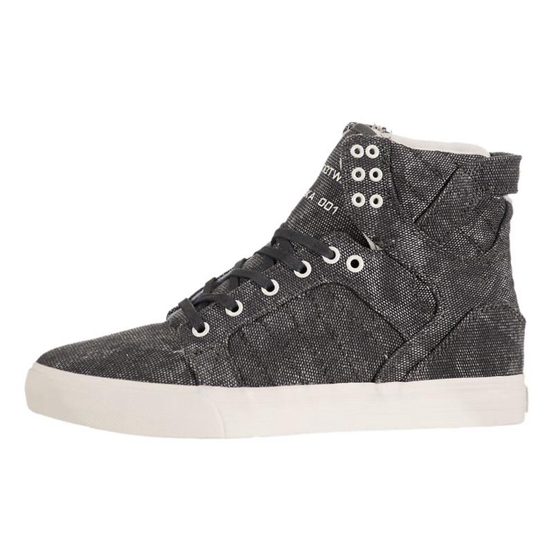 Buty Supra SKYTOP - Sneakersy Wysokie Damskie - Szare (DJHL-57210)